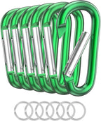 Carabiner Keychain Clip -3" Aluminum Carabiner D Ring, Caribeener Clips by LINGXINXIN