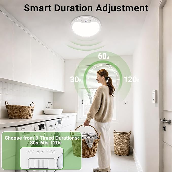 zemty 2Pack 7inch Motion Sensor Ceiling Lights Wired, 15W 1500lm 3CCT/3 - Image 3