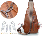 Hebetag Leather Sling Bag Hiking Daypack - Image 3