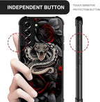 for Samsung Galaxy S21 Case, Entwined Rose Snake Pattern Graphic Design Girl - Image 3