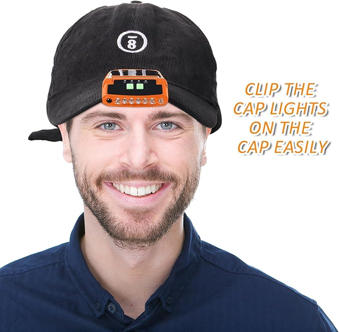 Mudder LED Clip on Cap Lights USB Rechargeable Cap Flashlight Clip Waterproof - Image 6