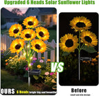 ostritec Sunflower Solar Lights Outdoor Decor, 4 Pack Solar Garden Decor 24 - Image 4