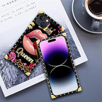 Compatible with iPhone 14 Case, Glitter Red Rose Queen Leopard Lipstick Luxury - Image 6