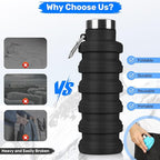 Collapsible Water Bottle, 16oz Portable Reusable Silicone Water Bottle - Image 4