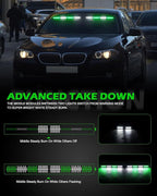 HLauto 604N Emergency Dash Strobe Lights: 2x16.8 inch Green White Security - Image 4