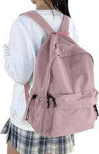 Purple School Backpack for Girls Water Resistant High School Book Bag Simple - Image 7