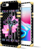 Compatible with iPhone 8 Plus 7 Plus Case, Praying Cross Hands Luxury Golden - Image 2