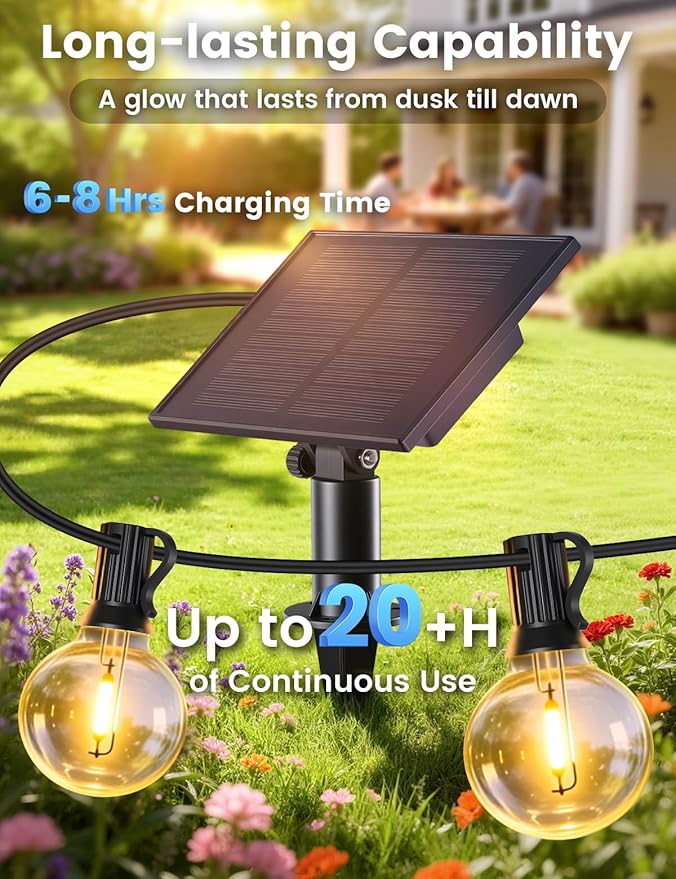 Brightever 50FT Solar String Lights Outdoor - Image 3