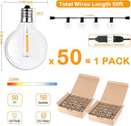 VerRon 50FT LED G40 Globe String Lights, Shatterproof Outdoor Patio String - Image 6