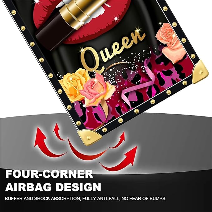 Compatible with iPhone 13 Pro Max Case, Queen Lip Crown Leopard Print Luxury - Image 7
