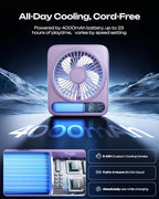 Otlonpe Personal Portable Desk Fan, 4000mAh Small Rechargeable Portable Fan - Image 3
