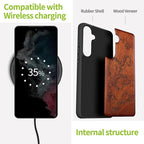 Carveit Wood Case for Galaxy S24 Plus Case Shockproof Protective Cover Unique - Image 5