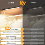 Gritin 14.7inch Under Cabinet Lighting Rechargeable 2 Pack- 3 Color Temps&5 - Image 2