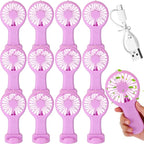 Woanger 12 Pcs Mini Handheld Fan Bulk 3 Speed USB Electric Battery Operated by Woanger