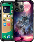 for iPhone 12 Pro Max Case, Star Two Wolfs Howling Pattern Graphic Design Girl by FKBRCL4U