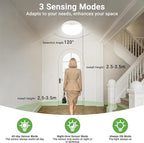 zemty 12inch Motion Sensor Ceiling Lights Wired, 24W 2400lm 3CCT/3 Mode/30-120s - Image 2