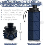 BEAUTAIL Collapsible Water Bottles, Silicone Foldable Water Bottle 610ml - Image 2