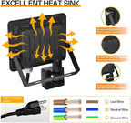 50W Plug in Motion Sensor Lights Outdoor, 5500LM Motion Flood Light Dusk to Dawn - Image 8