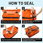 MIER Waterproof Duffel Bag Motorcycle Dry Bag Backpack Large Roll-Top Heavy - Image 6