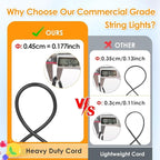 Mlambert 3-Color in 1 Solar String Lights Outdoor Waterproof Dimmable, 48ft - Image 3