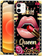 Compatible with iPhone 11 Case, Glitter Red Rose Queen Leopard Lipstick Luxury by Unknown