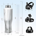 HYDROWION Water Bottle Stainless Steel, Vacuum Insulated Leak Proof Tumbler 32oz - Image 4