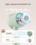 Portable Mini Turbo Fan, 4-Speed High Velocity Personal Fan, Rechargeable - Image 2