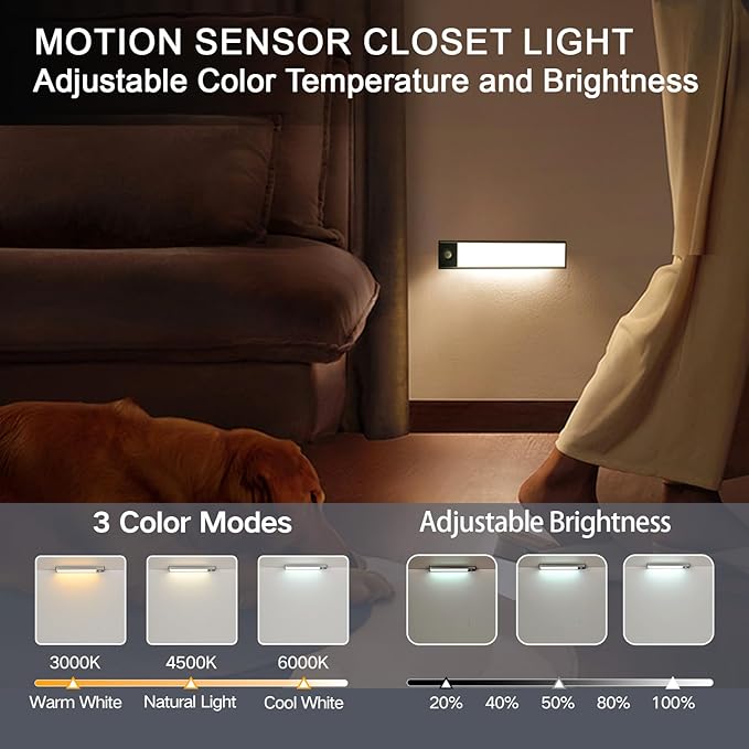 Under Cabinet Lighting, 4200mAh Rechargeable Motion Sensor Light Indoor - Image 8