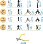 254 Pcs Zipper Repair Kit with Case Include Zipper Replacement and Pull - Image 3