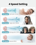 Gaiatop Baby Stroller Fan, 4000mAh Oscillating Mini Portable Fan - Image 5