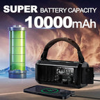 10000mAh Emergency Weather Radio, Portable FM/AM/NOAA Battery Powered Survival - Image 2