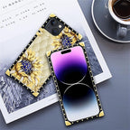 Compatible with iPhone 14 Case, Sunflower Diamonds Leather Luxury Golden - Image 6