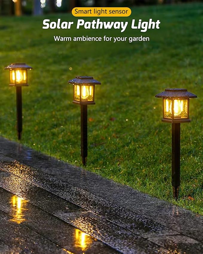Albelt Solar Pathyway Lights Outdoor, 2 Pack Waterproof Solar Garden Lights - Image 2