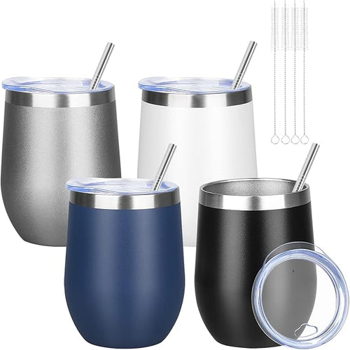 12oz/4 Pack Wine Tumbler Glasses by YEBTSLife