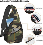 Camo Crossbody Sling Bags for Women Men Classic Green Brown Colors Camouflage - Image 3