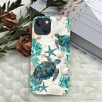 for iPhone 15 Plus Case, HH2 Ocean Sea Turtle Nautical Map Hybrid 2 Layer Hard - Image 4