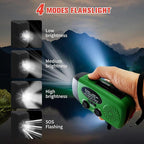 2000mAh Weather Emergency Radio, Portable Solar AM/FM/NOAA Hand Crank Radio - Image 4