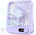 Small Fan Portable, 6.8 Inch Quiet Desk Fan Rechargeable by Cooperwin