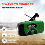 2000mAh Weather Emergency Radio, Portable Solar AM/FM/NOAA Hand Crank Radio - Image 8