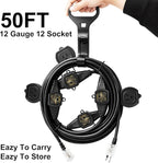 50FT Outdoor Extension Cord, 12 Gauge SJTW 5-15R Cable Male Plug to Female - Image 3