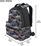 Wamika Monster Truck Boys Backpack Racing Cars School Backpacks Kid Girl - Image 2