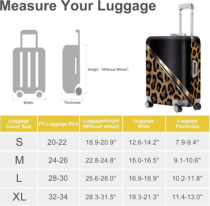 ANNA QUEEN Leopard Print Luggage Cover, Luxury Animal Pattern Suitcase Protector - Image 4