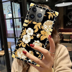 Compatible with iPhone 12 Pro Max Case, Blooming Rose Golden Flower Luxury - Image 6