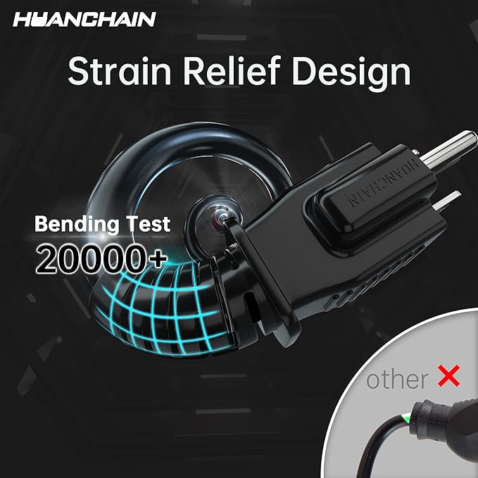 HUANCHAIN Indoor Outdoor Black Extension Cord 100 ft Waterproof, 16/3 Gauge - Image 2