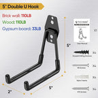 TICONN 2 Pack Heavy Duty Garage Hooks, Steel Utility Wall Storage Hooks - Image 4