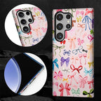 for Samsung Galaxy S24 Ultra Case, HL2 Aesthetic Color Bow Tie Hybrid 2 Layer - Image 4