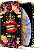 Compatible with iPhone Xs Max Case, Queen Lip Crown Leopard Print Luxury Golden - Image 2