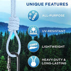 TECEUM Cotton Rope 3/16” – 50 FT – Strong All-Purpose Braided Rope – Natural - Image 4