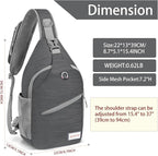 ZOMAKE Sling Bag, Small Crossbody Sling Backpack, Water Resistant Shoulder - Image 2