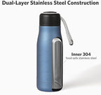 Small Water Bottle 12 oz, Dusgut Insulated Water Bottle, Stainless Steel - Image 4